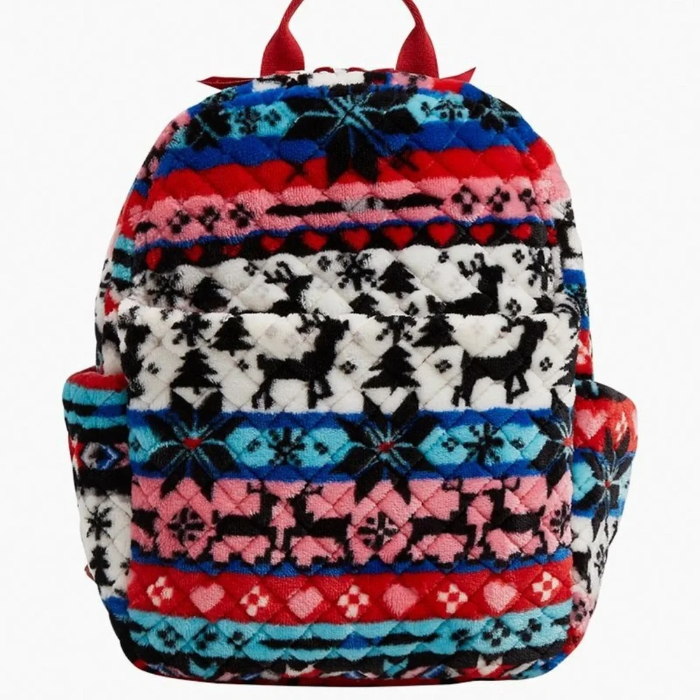 NWT VERA BRADLEY nordic stripe fleece Colorful Patterned Backpack